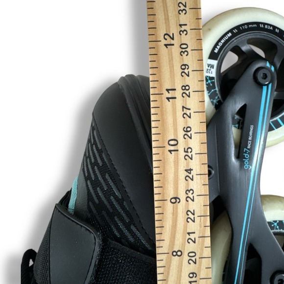 Roller Derby Elite Delta 110 Black Teal Adult Inline Skates Size 10 USA EUC - Picture 7 of 12